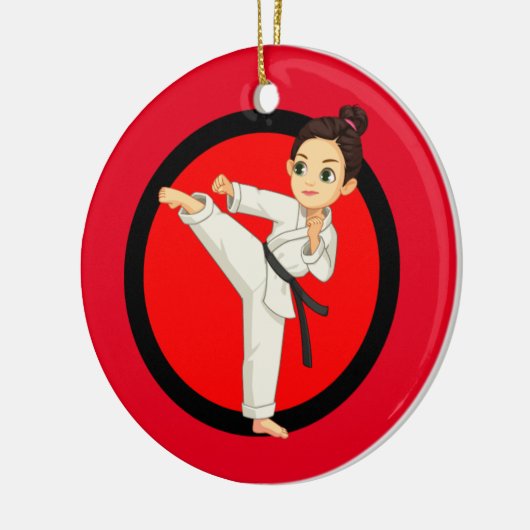 Keramik Ninja/Karate Girl Keramik Ornament (Links)