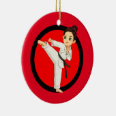 Keramik Ninja/Karate Girl Ornament (Rechts)