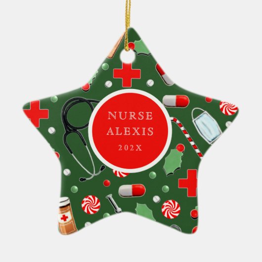 Keramik Nurse Holiday Ornament (Vorne)