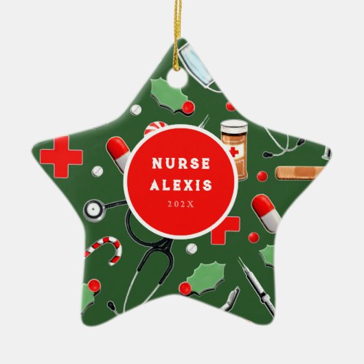 Keramik Nurse Holiday Ornament (Vorne)