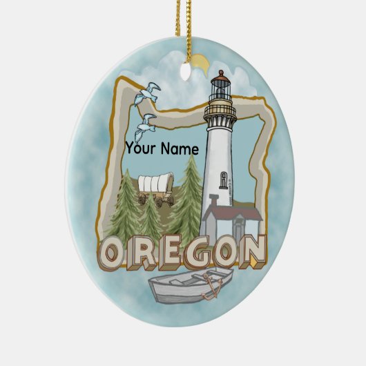 Keramik Oregon Lighthouse Ornament (Rechts)