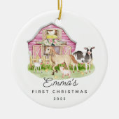 Keramik Orname: Babys erste Weihnachtsbauernfreund Ornament (Vorne)