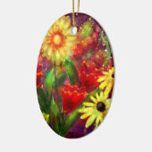 Keramik Ornament Abstraktes Rotes Gelb (Links)