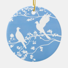 Keramik Ornament - "China Doves"