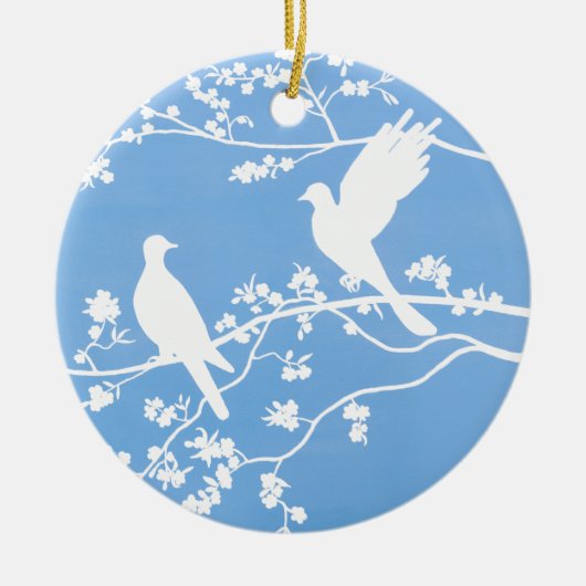 Keramik Ornament - "China Doves" (Vorne)