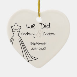 Keramik Ornament Hochzeitsnacht erste Weihnachtsfe