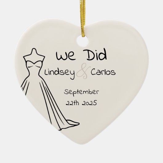 Keramik Ornament Hochzeitsnacht erste Weihnachtsfe (Vorne)