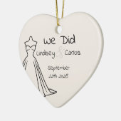 Keramik Ornament Hochzeitsnacht erste Weihnachtsfe (Links)