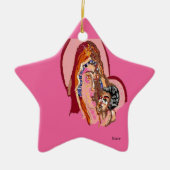 Keramik Ornament Jungfrau Mary mit dem Baby Jesus (Vorne)