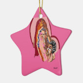 Keramik Ornament Jungfrau Mary mit dem Baby Jesus (Links)