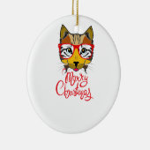 Keramik Ornament Katze Liebhaber Frohe Weihnachten (Rechts)