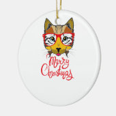 Keramik Ornament Katze Liebhaber Frohe Weihnachten (Links)