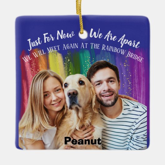 Keramik Ornament mit Gedenkstein Foto Tribut (Vorderseite)