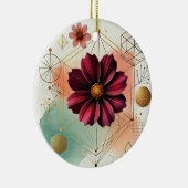 Keramik Ornament mit Kosmos Blume und Geometrie (Rechts)