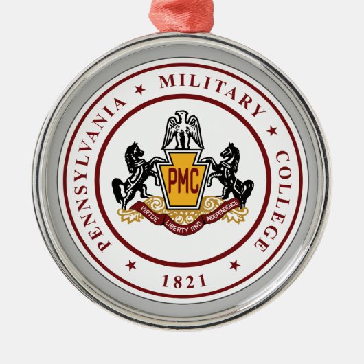 + Keramik-Ornament mit PMC-Siegel-Logo Ornament Aus Metall (Vorne)
