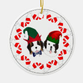 Keramik Ornament mit St. Bernard Elves (Vorne)
