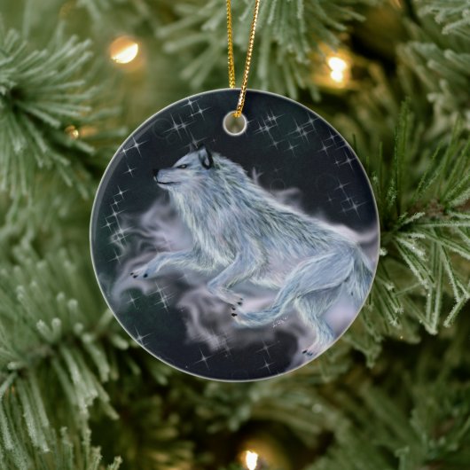 Keramik Ornament - Spirit Wolf (Baum)