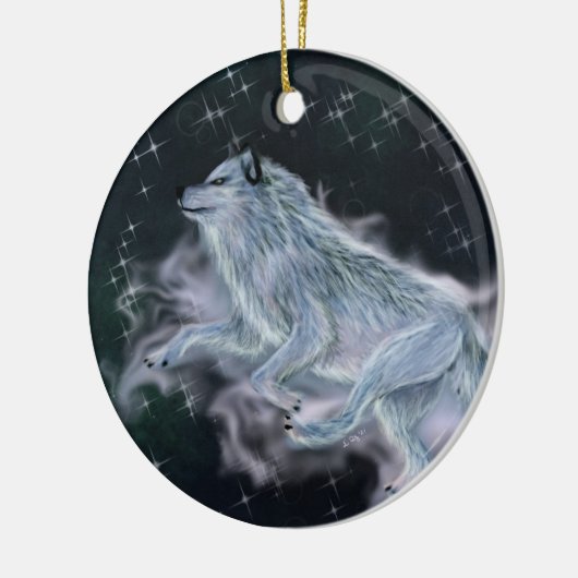 Keramik Ornament - Spirit Wolf (Links)