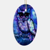 Keramik Ornament Whimsical Abstrakt Owl Blue (Rechts)