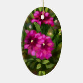 Keramik Oval Ornament mit dunkelrosa Dahlia Kunstw (Rechts)