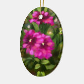 Keramik Oval Ornament mit dunkelrosa Dahlia Kunstw (Links)