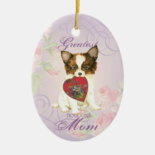 Keramik Papillon Heart Mama Ornament (Vorne)