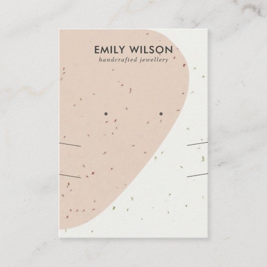 KERAMIK PEACH WAVE LANGE NEKKLACE EARRING DISPLAY VISITENKARTE (Vorderseite)