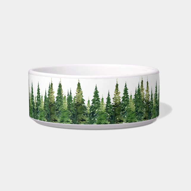 Keramik Pet Bowl - Aquarellwald Napf (Vorderseite)