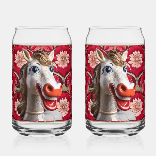 Keramik-Pferd-Soda-Glas Dosenglas (Vorderseite)