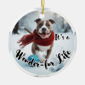 Keramik Pitbull Weihnachtsbaumschmuck Ornament (Vorne)