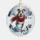 Keramik Pitbull Weihnachtsbaumschmuck Ornament (Links)