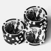 Keramik-Poker-Chips, dunkelblaue Solid Edge Pokerchips (Stapel)