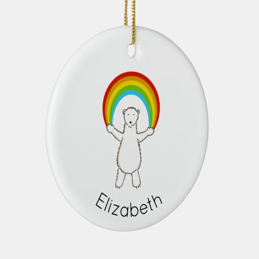 Keramik Polar Bear und Regenbogen Keramik Ornament (Rechts)