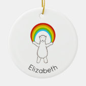 Keramik Polar Bear und Regenbogen Keramik Ornament (Vorne)