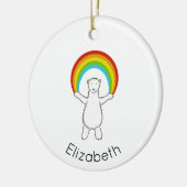 Keramik Polar Bear und Regenbogen Ornament (Links)