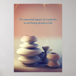 Keramik Potterie Still Life II Blue Orange Sunset Poster