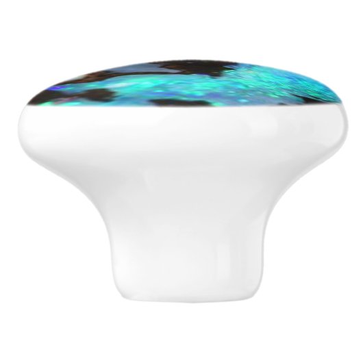 Keramik Pull - Black & Blue Opal Keramikknauf (Seitenansicht)