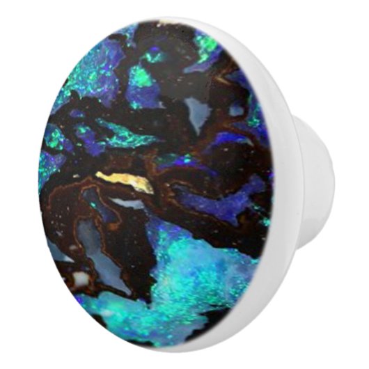 Keramik Pull - Black & Blue Opal Keramikknauf (Rechts)