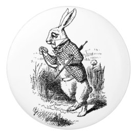 Keramik Pull - Thema Alice im Wunderland, Kaninche Keramikknauf