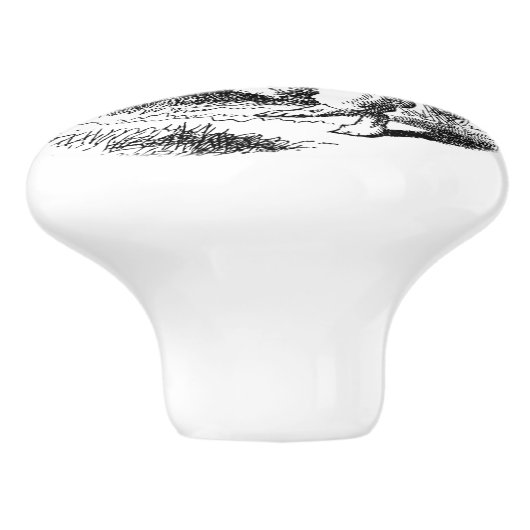 Keramik Pull - Thema Alice im Wunderland, Kaninche Keramikknauf (Seitenansicht)