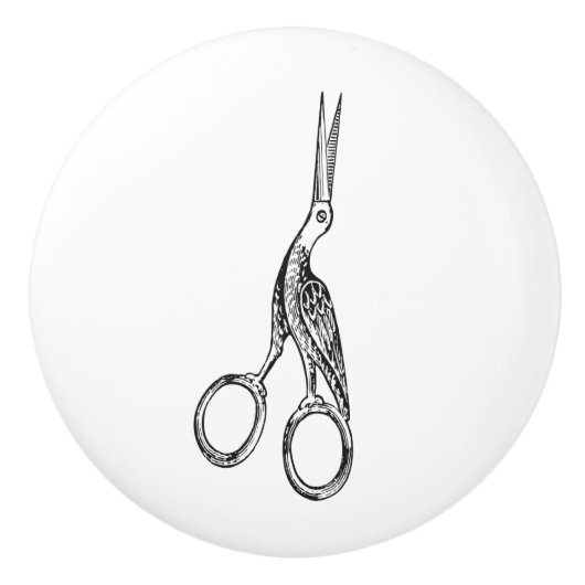 Keramik Pull - Vintages Nähthema, Kranschere Keramikknauf (Vorderseite)