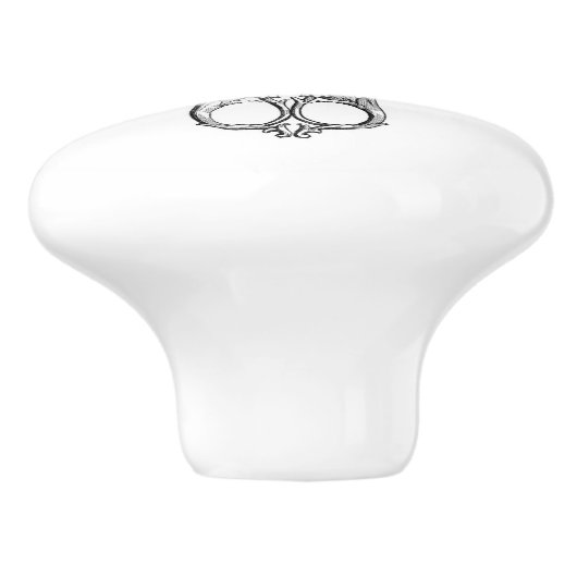 Keramik Pull - Vintages Nähthema, Schere Keramikknauf (Seitenansicht)