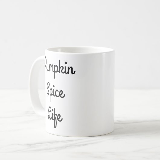 Keramik Pumpkin Spice Life Weiße Tasse (Vorderseite Links)