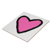 Keramik Rosa Herz Fliese (Seite)