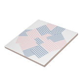 Keramik Rosa und Blauer Streifen Fliese (Seite)