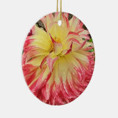 Keramik Rosa und Gelb Dahlia Keramik Ornament (Rechts)