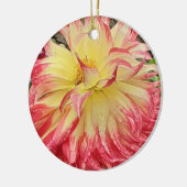 Keramik Rosa und Gelb Dahlia Ornament (Links)