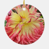 Keramik Rosa und Gelb Dahlia Ornament (Hinten)