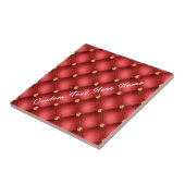 Keramik Rot und Gold mit benutzerdefiniertem Text Fliese (Seite)