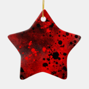 Keramik Rot und Schwarz-Spritzer Ornament